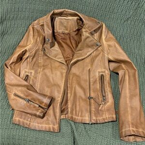 Brown Faux Leather Jacket
